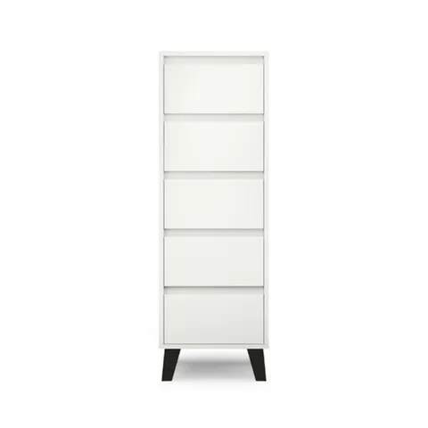 Comoda BORG, 5 sertare, alb, 40x38,8x120,4 cm