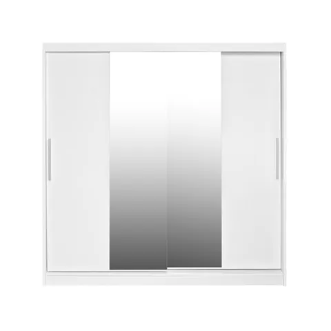 Dulap CORFU 04, usi glisante si oglinda, alb, 200x60x200 cm