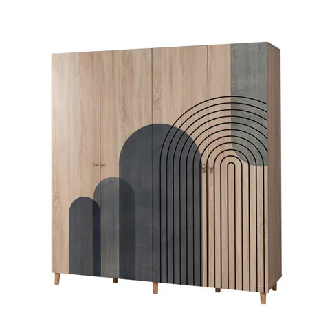 Dulap LONI 4, 4 usi, stejar sonoma, 180x52x192 cm