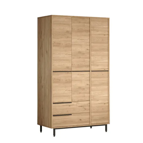 Dulap ON15-S, 3 usi, 2 sertare, nuc, 112,2x55x195,6 cm