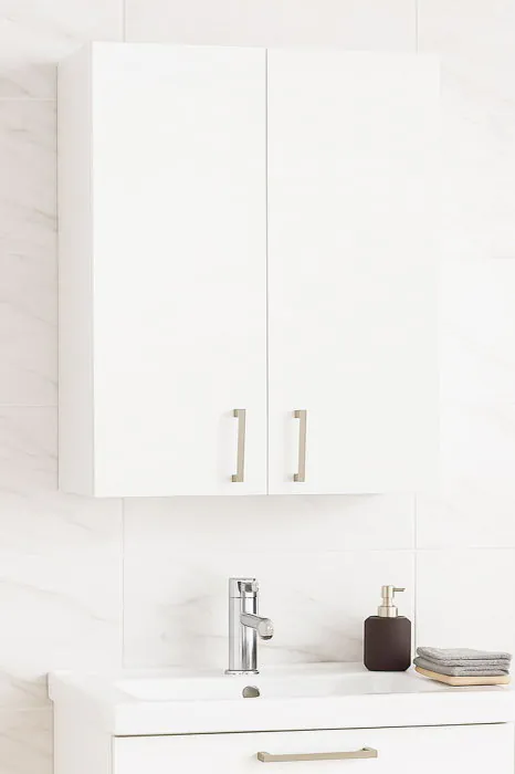 Dulap baie suspendat PROFI, 2 usi, alb, 55x21.5x68 cm