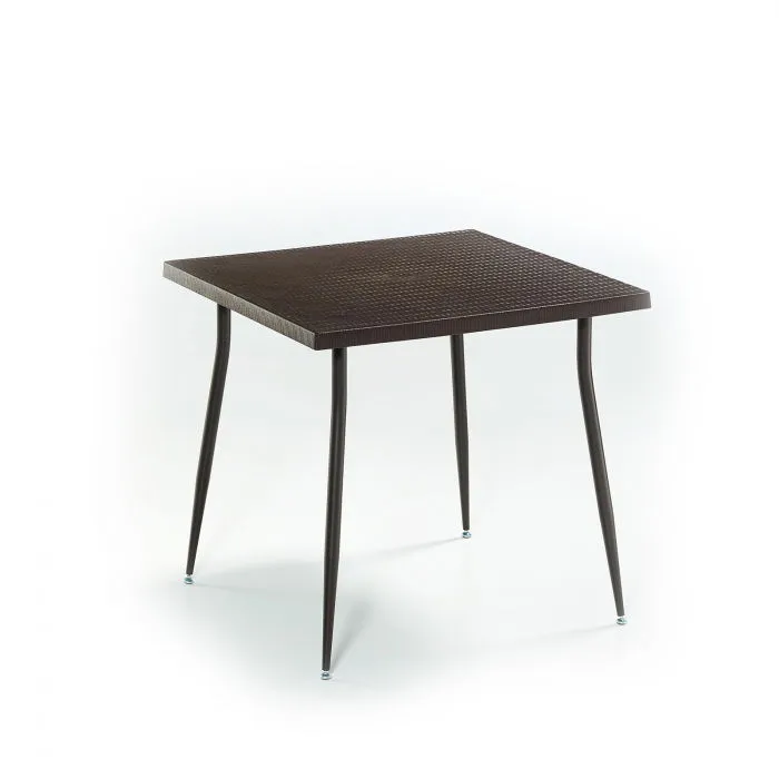 Masa de gradina CARMEN, model ratan, maro, 80x80 cm