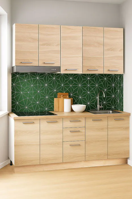 Set bucatarie GERMANIA 160 cm, 6 corpuri, 3 sertare, blat gros, sonoma