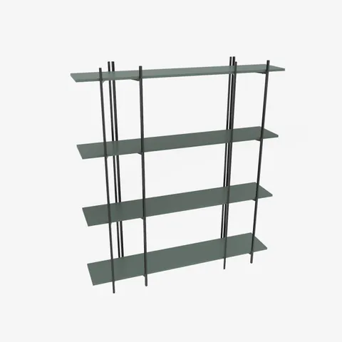 Raft MOSS, verde + negru, 160x29,6x180 cm