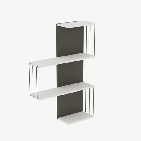 Raft suspendat CAMBEL, alb + antracit, 64x19x96 cm