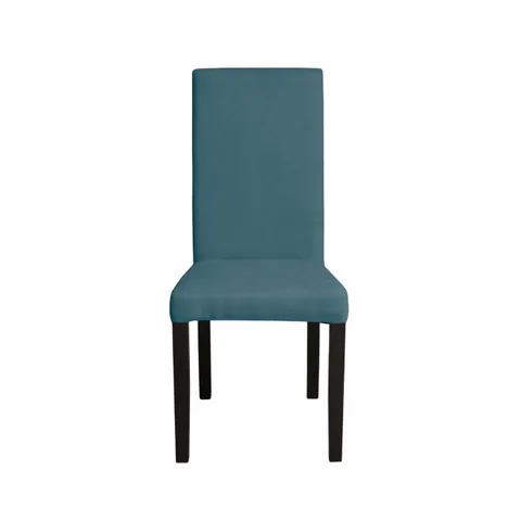 Scaun living TEO, picioare lemn wenge, stofa turcoaz, 46x60x98 cm