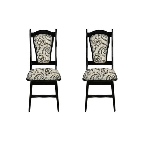 Set 2 scaune IZA, cadru wenge + stofa print 04, 45x45x95 cm