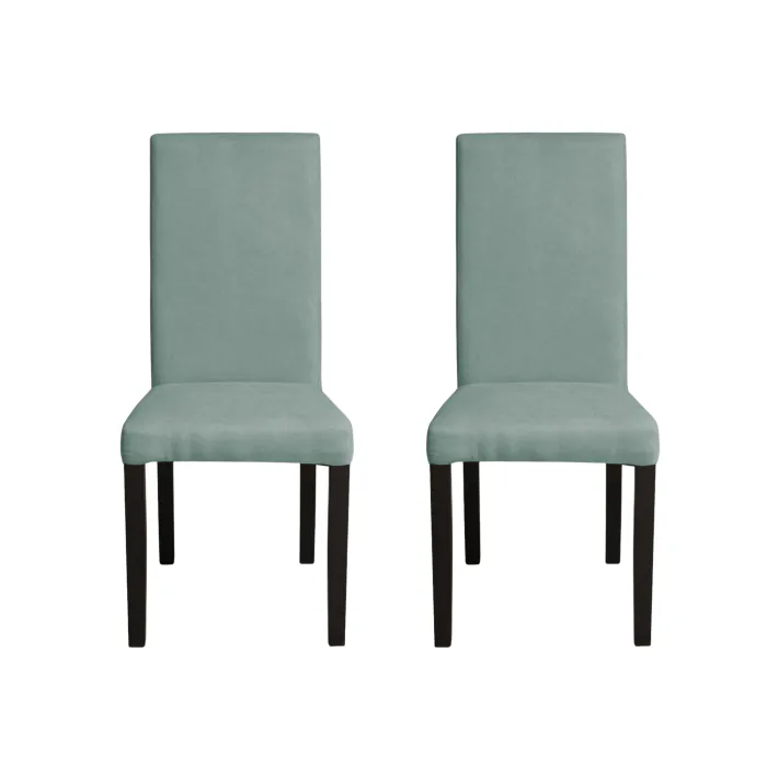 Set 2 scaune living TEO, picioare lemn wenge, stofa mint, 46x60x98 cm