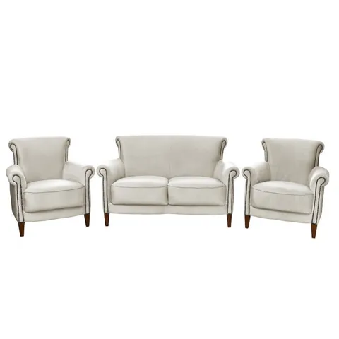 Set YORK 2-1-1, canapea fixa 2 locuri si 2 fotolii fixe, cu arcuri, crem