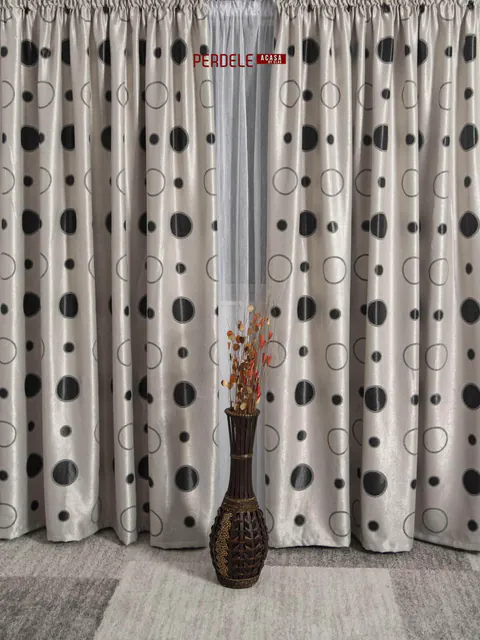 Draperie blackout gri/negru