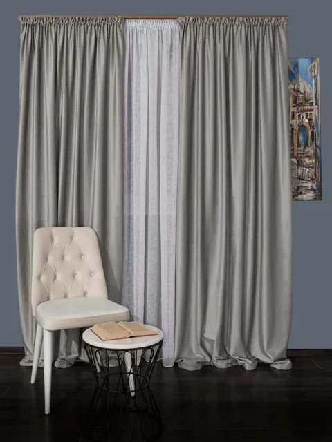 Draperie catifea gri 1