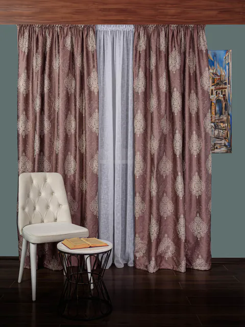 draperie tafta model baroc roz prafuit