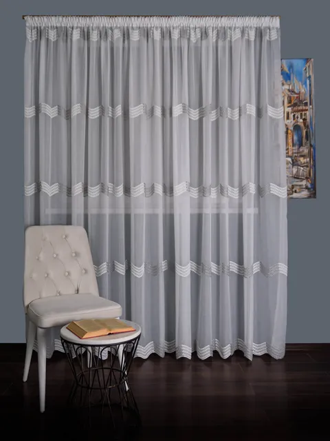 Perdea cristal alb/gri