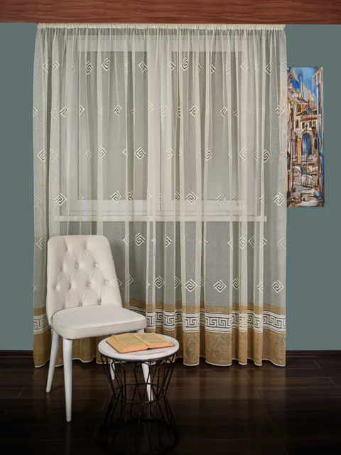 Perdea de pascani crem/camel