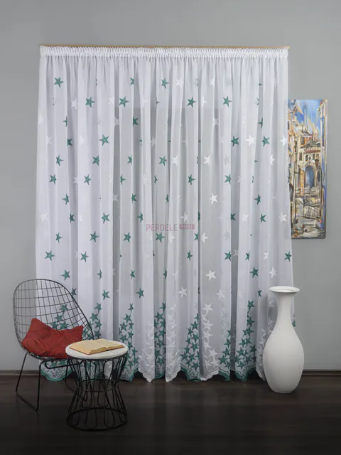 Perdea model stelute verde