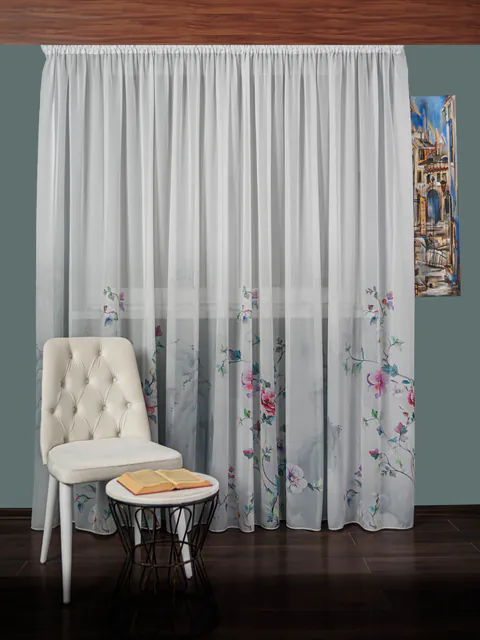 Perdea triplu voal imprimat