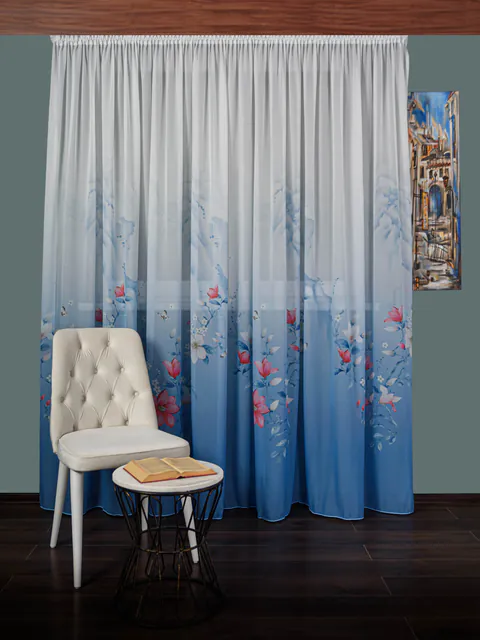 Perdea triplu voal imprimat