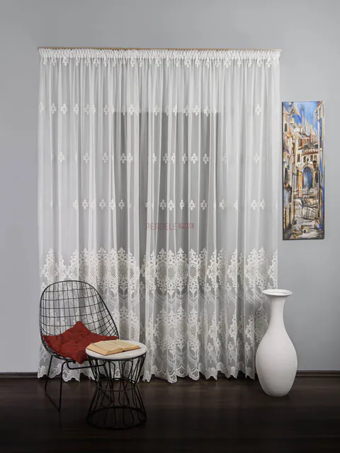 Perdea tulle brodat ivoire