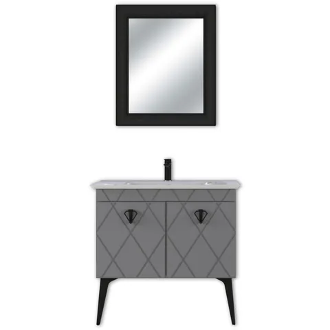 Set mobilier baie Cosmos 3 piese anthracite 90 cm