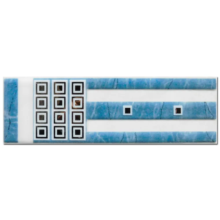 Brau decorativ faianta baie / bucatarie Rebecca Azul 6.5X20 lucioasa