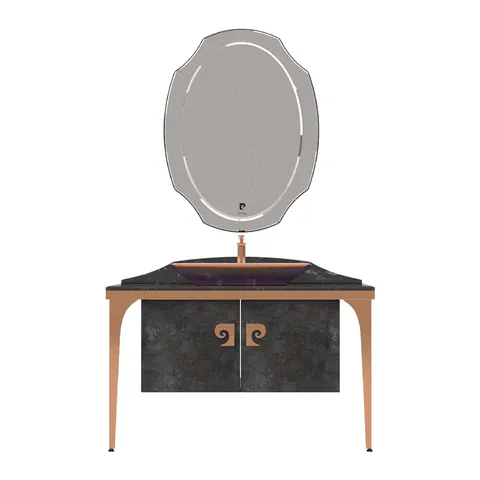 Set mobilier baie Pierre Cardin Venus 3 piese negru-aramiu 120 cm