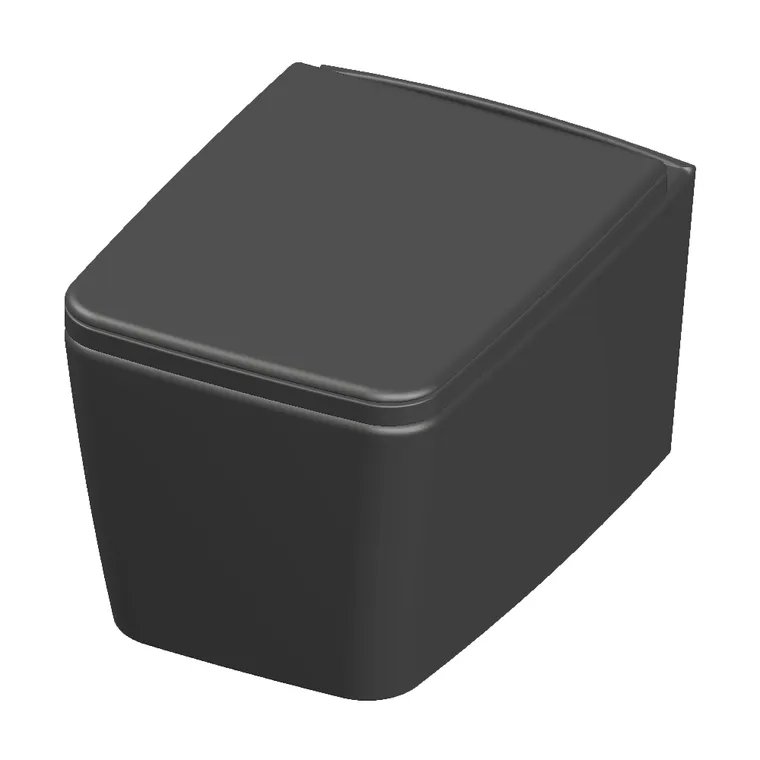 Vas WC suspendat Celesta Libra 49 x 36 cm ceramica capac duroplast inchidere lenta gri mat