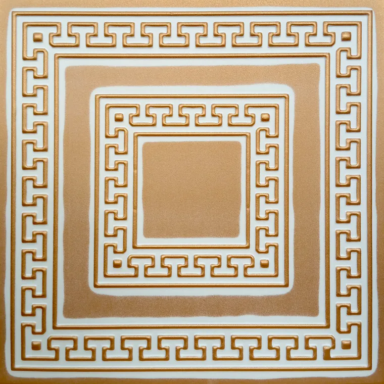 Tavan fals decorativ 08-ZL-23 polistiren extrudat auriu 50x50x0.4 cm