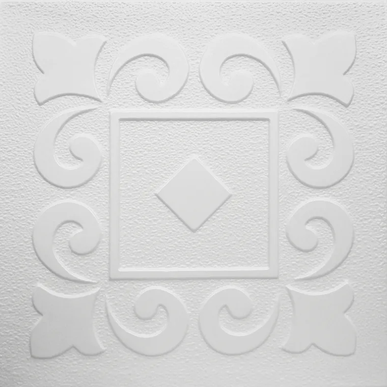 Tavan fals decorativ 0842 polistiren extrudat alb 50x50x0.4 cm