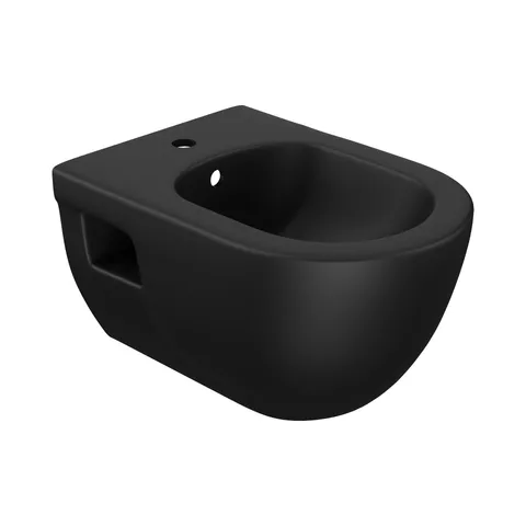 Bideu suspendat ceramica Celesta Brillo 53 x 35 5 cm negru mat fara margini