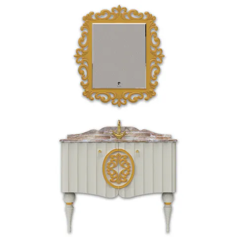 Set mobilier baie Pierre Cardin Moma 3 piese alb 106 cm