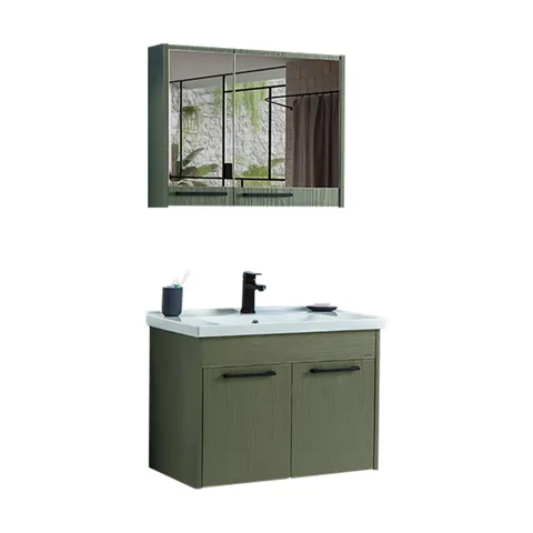 Set mobilier baie Sofia suspendat 3 piese verde 80 cm