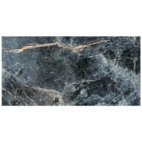 Gresie exterior / interior portelanata Ultramarine Blue 58 x 118 cm lucioasa rectificata tip marmura