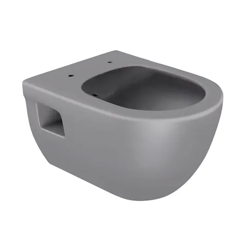 Vas WC suspendat rimless Celesta Brillo 53 x 35 5 cm ceramica antracit