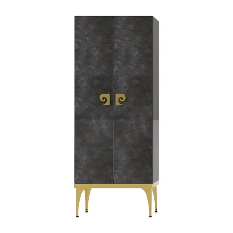 Dulap soldat baie dublu Pierre Cardin Venus negru-auriu 70x150 cm