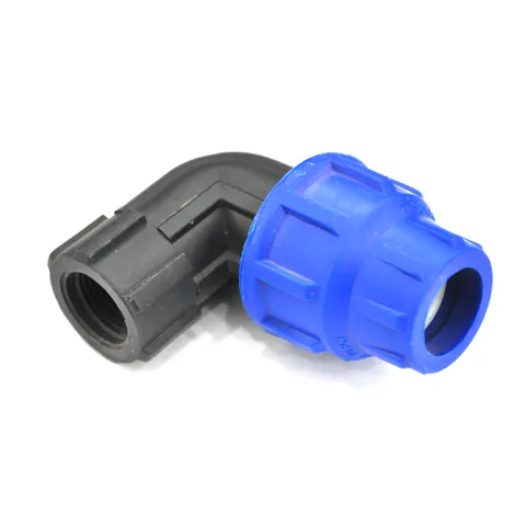 Cot compresiune PEHD filet interior 20 mm x 1/2 90 grade