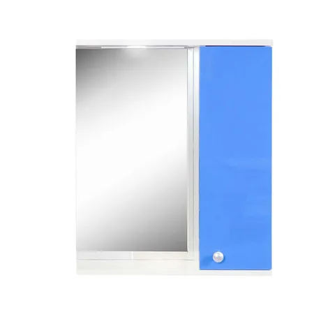 Oglinda baie cu dulap polita si decupaj pentru spot Selena 55x67 cm cobalt