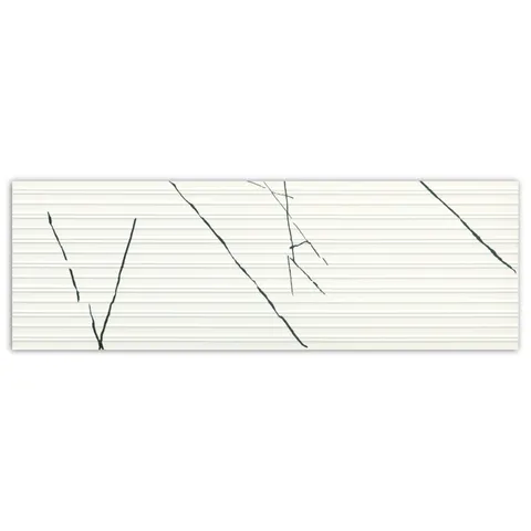 Faianta decorativa Agatha White rectificata 40x120 lucioasa