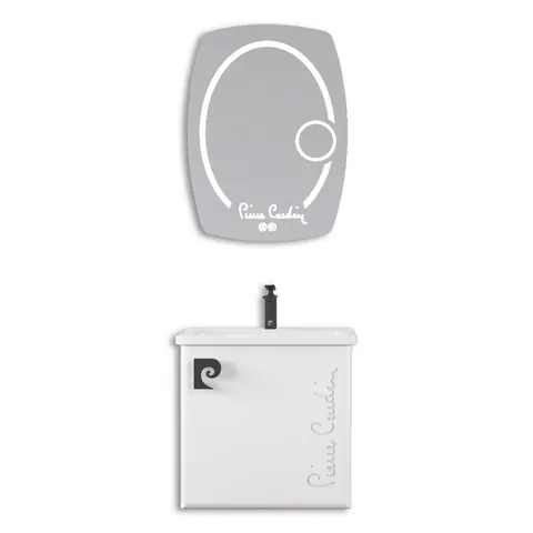 Set mobilier baie Pierre Cardin Star LED suspendat 3 piese alb 60 cm