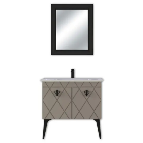 Set mobilier baie Cosmos 3 piese mocha mat 90 cm