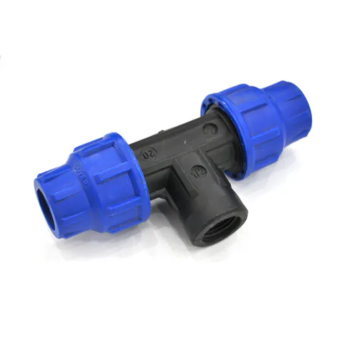 Teu compresiune PEHD filet interior 25 mm x 3/4