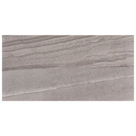 Gresie exterior / interior antiderapanta Montana Grey 30 x 60 cm mata portelanata tip piatra naturala