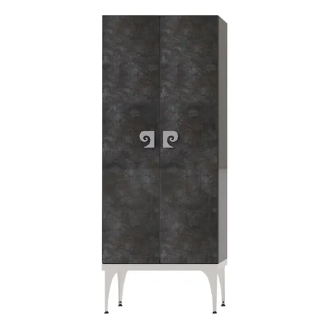 Dulap soldat baie dublu Pierre Cardin Venus negru-argintiu 70x150 cm