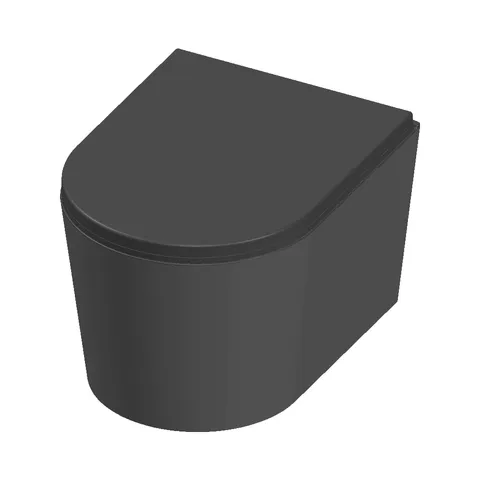 Vas WC suspendat Celesta Vista 50 x 35 cm ceramica capac duroplast inchidere lenta gri mat