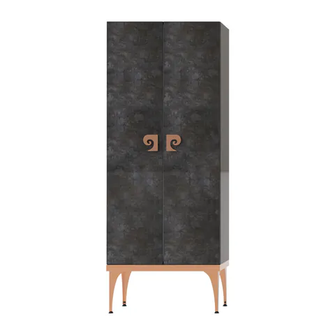 Dulap soldat baie dublu Pierre Cardin Venus negru-aramiu 70x150 cm