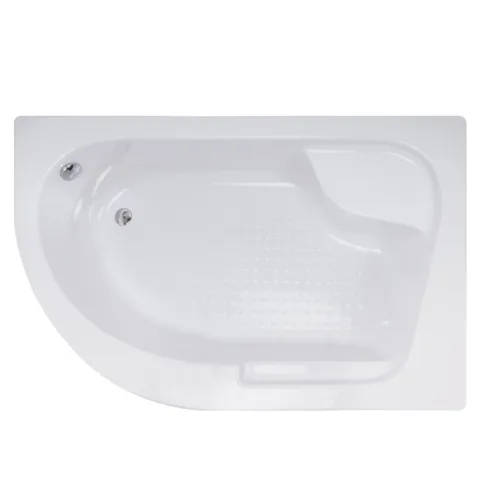 Cada baie pe colt Celesta Antares asimetrica cu masca si suport acril 150 x 100 cm dreapta