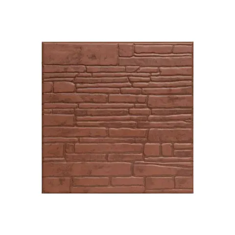 Gresie exterior / interior portelanata Muro Rojo 33 x 33 cm mata tip piatra