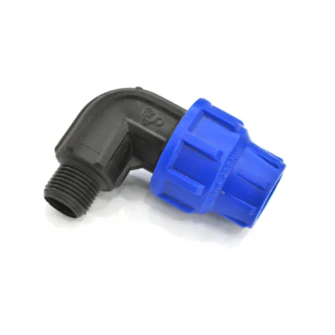 Cot compresiune PEHD filet exterior 25 mm x 3/4 90 grade