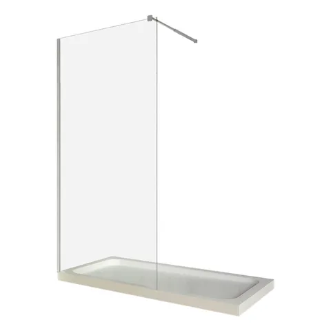 Paravan dus walk in / Perete dus sticla transparenta 8 mm profil crom tija extensibila 90 x 200 cm