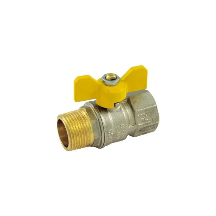 Robinet sfera pentru gaz Tornado M/F 1'' cu fluture galben