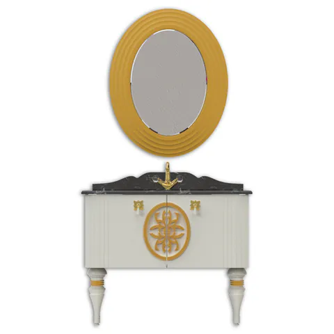 Set mobilier baie Pierre Cardin Tate 3 piese alb 102 cm